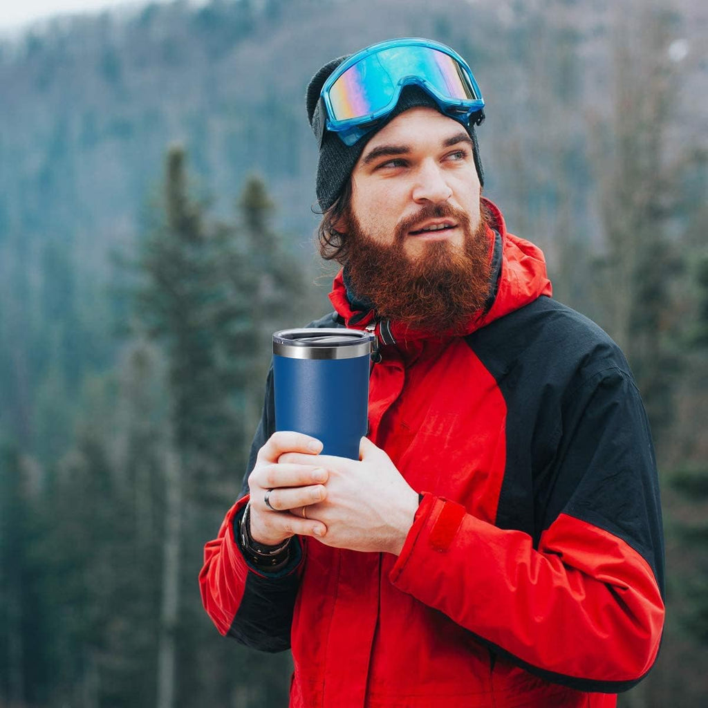 HASLE OUTFITTERS 30oz Stainless Steel Tumbler, Double Wall Vacuum Insulated Travel Mug Tumbler, Durable Insulated Coffee Mug, Gift Box Set (Dark Blue, 12)