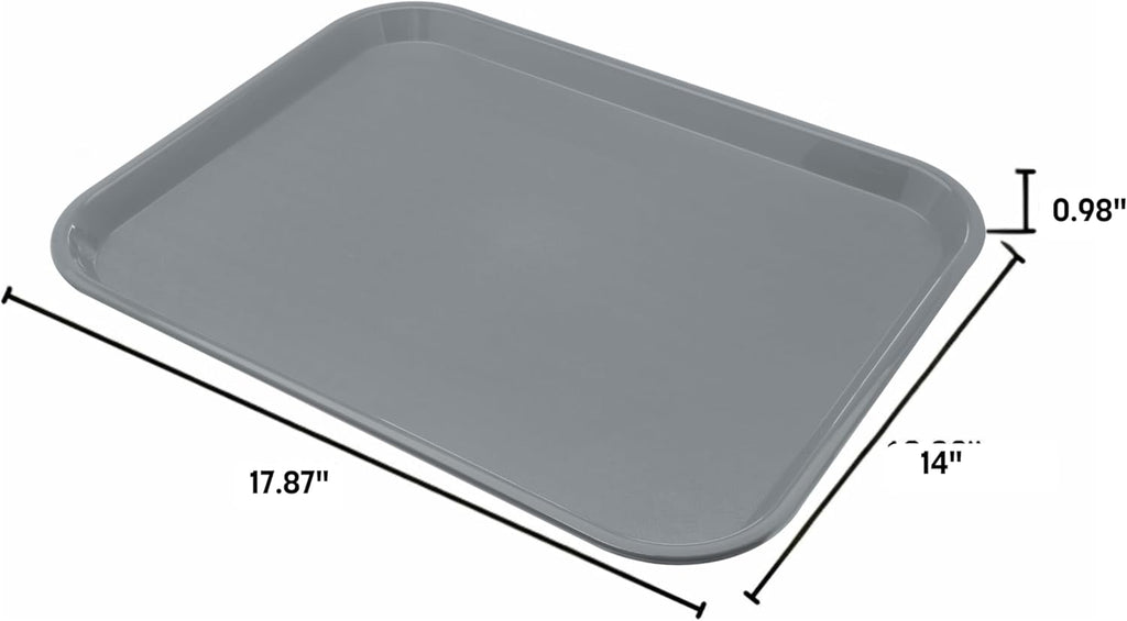 Carlisle FoodService Products Fast Food Cafeteria Tray 14" x 18", Durable Polypropylene with Slip-Resistant Surface, Stackable for Cafes and Schools, BPA-Free, Black