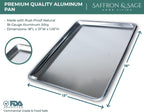 Commerical Quality Cookie Sheet Pan - 4 Pack Aluminum Half Sheet Baking Pan by Saffron & Sage Home Living - This 18x13 Baking Sheet Set is Rust & Warp Resistant, Heavy Duty, of Thick Gauge