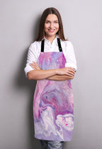 Purple Marble Pattern Bib Apron with Adjustable Neck for Men Women,Suitable for Home Kitchen Cooking Waitress Chef Grill Bistro Baking BBQ Apron
