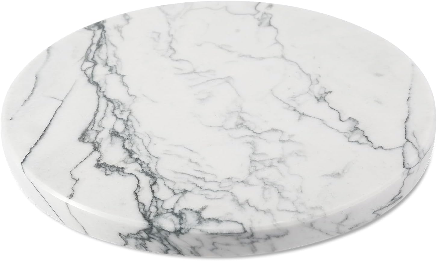 Koville Brazilian Natural Marble Cutting Board for Kitchen, 11inch Round Hand Crafted Marble Slab for Cheese, Charcuterie, Pastry Board - Wedding Gift, House Warming Gift(Maldivi)