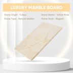 Koville Natural Marble Cutting Board for Kitchen Pastry Bread, 12" x 8" Genuine Marble Cheese Board Stone Tray for Counter, Stone Cutting Boards Bathroom Perfume Jewelry Tray for Decor(Yellow)