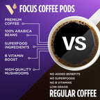 VitaCup Focus Mushroom Coffee Pods, Boost Focus & Immunity w/Lions Mane, Chaga, B Vitamins, D3 for Memory & Clarity, Medium Roast, Recyclable Single Serve Pod Compatible w/Keurig K-Cup Brewers,32 Ct