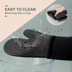 sungwoo Extra Long Silicone Oven Mitts, Heat Resistant Oven Gloves with Quilted Liner Non-Slip Textured Grip Perfect for BBQ, Baking, Cooking and Grilling - 1 Pair 14.6 Inch Black