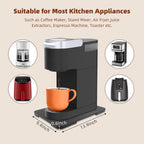 360° Rolling Tray Bamboo Appliance Slider, Appliance Sliders for Kitchen Appliances Sliding Tray for Coffee Maker Appliances Mat Easily from Under The Cabinet Black(13.9"×9.4")