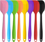8 Pieces Silicone Spatulas, 11 inch Heat-Resistant Non-stick Spatulas with Stainless Steel Core for Cake Cream Cooking Gadget by COLOGO (11 inch)