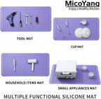 Silicone Dish Drying Mat for Multiple Usage,Easy clean,Eco-friendly,Heat-resistant Silicone Mat for Kitchen Counter or Sink,Refrigerator or Drawer Liner Light Purple 5XL 36inches x 18inches