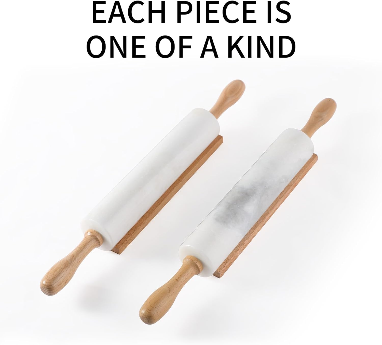 Koville Marble Rolling Pin, Non-Stick African Stone Polished Dough Roller, Pasta, Dumpling, Ravioli, Fondant, Pie Crust, Kitchen Baking Pastry Tools(Namib Fantasy)