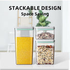 Ankou Pop Airtight Food Storage Containers with Lids- 3 Pcs Stackable One Button Opening Food Containers, Kitchen Pantry Storage Containers for Snacks Candy Salt Herbs Spices BPA-Free (1.2 QT * 3)
