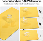 Dish Drying Mat for Kitchen Counter | Coffee Bar Mat for Countertops | Heat Resistant Drainer Mat with Non-slip Rubber Backed | Hide Stain Kitchen Absorbent Draining Mat | Yellow 18"x24"