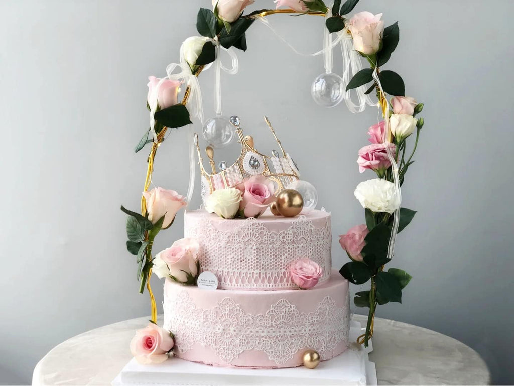 Embossing Lace Fondant Molds, Multi Circle Flowers Lace Mat Wedding Cake Decoration Tool, Rattan Shaped Cupcake Mat Silicone Molds Set of 2