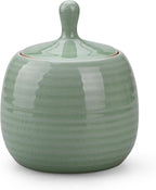 Kitchen Canisters Vintage Ceramic Food Storage Jar with Airtight Lid for Tea, Coffee, Herb, Sugar, Spice, Nuts (Green(ICE))