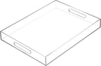 Clear Sturdy Acrylic Serving Tray with Handles-12x20Inch-Serving Coffee,Appetizer,Breakfast,Butler-Kitchen Countertop Tray-Makeup Drawer Organizer-Vanity Table,Ottoman Tray-Decorative