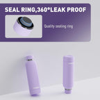 Slim Insulated Water Bottles for Travel 18oz with Clip, Double Wall Vacuum Stainless Steel Water Bottle Keeps Drinks Cold 24 Hrs/Hot 12 Hrs, 100% Leakproof, BPA Free(Purple)