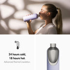 KIVY Stainless Steel Insulated Water Bottle 16oz | Leak Proof BPA-Free Metal Water Bottle - Slim water bottle no straw - Blue water bottle screw top