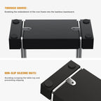 Mail Holder Bamboo Iron Mail Organizer Countertop Napkin Holder for Table Standing Napkin Dispenser for Kitchen Dining Table Farmhouse Cocktail Picnic Rustic File Holder for Desk Silvery & Black