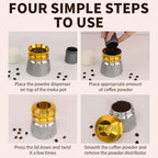 Coffee Tamper for Moka Pot, 304 Stainless Steel Espresso Coffee Tamper, Espresso Dosing Funnel Compatible with Aluminum Espresso stovetop Moka Pot (Silver)