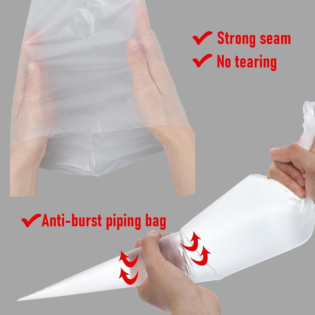 24 Inch Large Piping Bags,100 Pack Icing Bags Disposable Pastry Bag,Thick Non-Slip & Anti-Burst Icing Piping Pastry Bag For Frosting Decorating Dessert Cake Cupcake Cookie