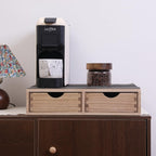 Storage Drawer Holder for Capsules Coffee Pod K-cup Organizer /2 Drawers for Counter Organization for Kitchen Utensil Storage Home Decor Office Supplies- Coffee Brewer Accessories Wood 1D2C-LT