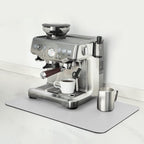 Mimore Coffee Mat - 16x24 Inch Light Grey Coffee Bar Mat for Countertop - Absorbent, Hides Stains, Rubber Backed - CoffeeBar Accessories Dish Drying Mat Fit CoffeeMaker Under Espresso Machine