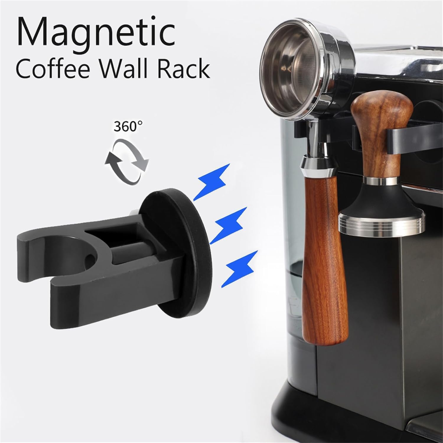 Wall Mounted Magnetic Hand Tamper Holder, Magnetic Wall Rack Portafilters Holder Coffee Filter Tamper Stand, Portafilter Holder for Home Office Kitchen