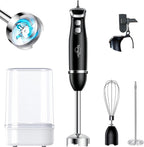 Sangcon 5-in-1 Immersion Blender Handheld, Hand Blender with 1000ml Blending Cup Storage Base, 2-Speed Adjustable Stick Blender, 304 Stainless Steel Blades, Detachable Blender, Whisk, Milk Frother