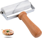 Tianman Small Marble Rolling Pin Pizza Roller, Marble Pastry Roller Non-Stick T-Type, For Cake Baking Tortilla Fudge Pizza Cookies and Other Kitchen Baking Cooking (Type 1 White).