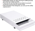 Stainless Steel Coffee Knock Box Drawer with Non Slip Feet, Rubber Lever, for Household Shop, Easy to (White)