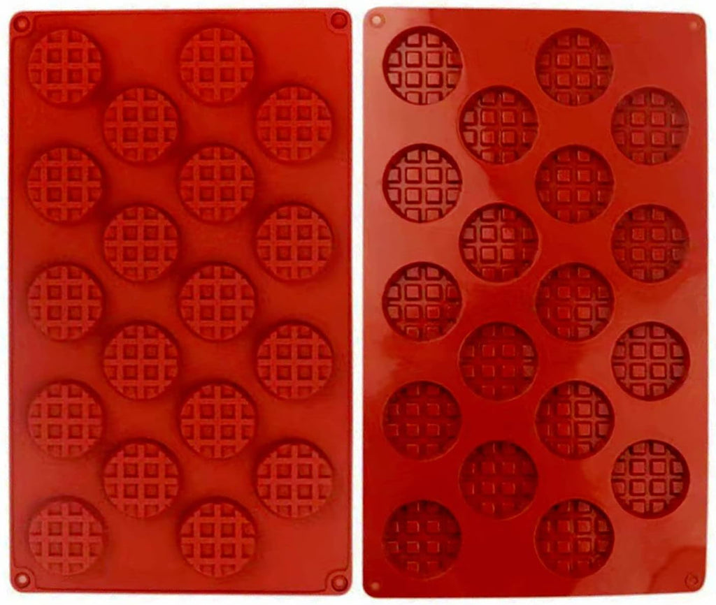 Silicone Waffle Mold Set, 2PCS/Set 18 Cavity Mini Silicone Waffle Mold Waffle Making Mold, Non-stick Cake Cookie Chocolate Making Mold for Baking