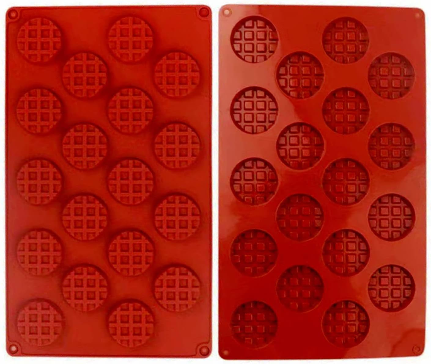 Silicone Waffle Mold Set, 2PCS/Set 18 Cavity Mini Silicone Waffle Mold Waffle Making Mold, Non-stick Cake Cookie Chocolate Making Mold for Baking