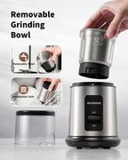 SHARDOR One Touch Coffee Grinder Electric, Spice, Herb, For Coffee Bean Spices and Seeds with 1 Removable Stainless Steel Bowl, Dry Grinder, Silver