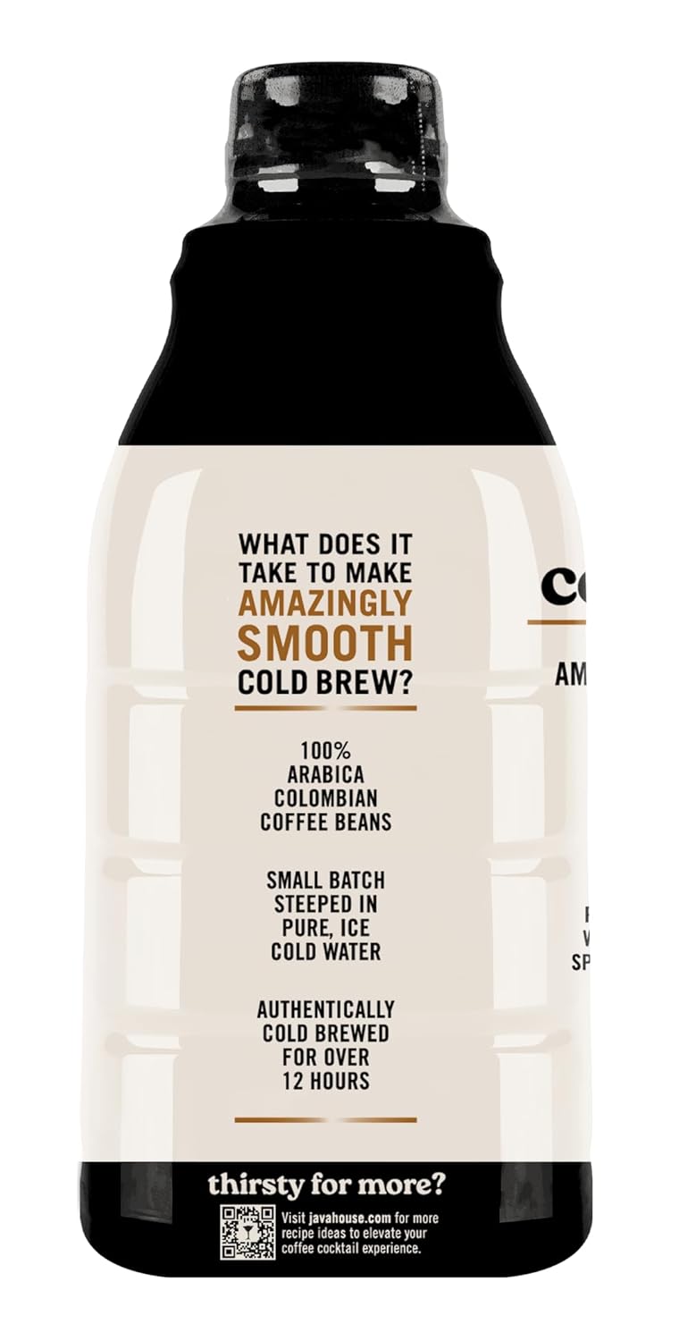 Java House Cold Brew Espresso Cocktail Mix – Premium 100% Arabica Cold Brew Concentrate – Smooth Coffee With French Vanilla Notes – 32oz Bottle (Makes 32 Cocktails)