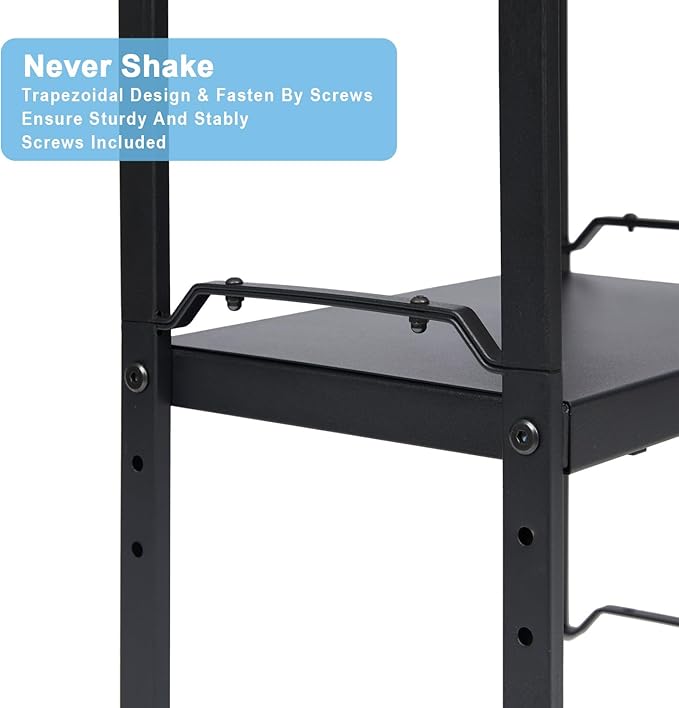 25.5 Inches 2 Pack Expandable Cabinet Shelves, Stackable Shelf Organizer for Kitchen Cabinet Countertop Storage, Adjustable Counter Cupboard Pantry Organizer Shelf Rack Stand Riser, Black