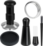 58mm Espresso Tamper Set, 5-IN-1 Espresso Accessories Kit with Coffee Tamper, WDT Tool, Dosing Funnel, Non-slip Mat and Cleaning Brush