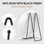 HONGYUTAI 3 Pack 12 Inch Plate Stands for Display Picture - Vinyl Table Top Display, Decorative Metal Frame Holders for Book , Photo and Platter, Tabletop Art, Black