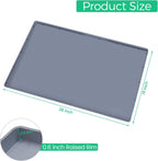 TRZZ Silicone Waterproof Under Sink Mat 28" x 19", Drip Tray and Cabinet Liner for Kitchen and Bathroom, Prevents Water Damage and Organizes Cabinets (Grey)