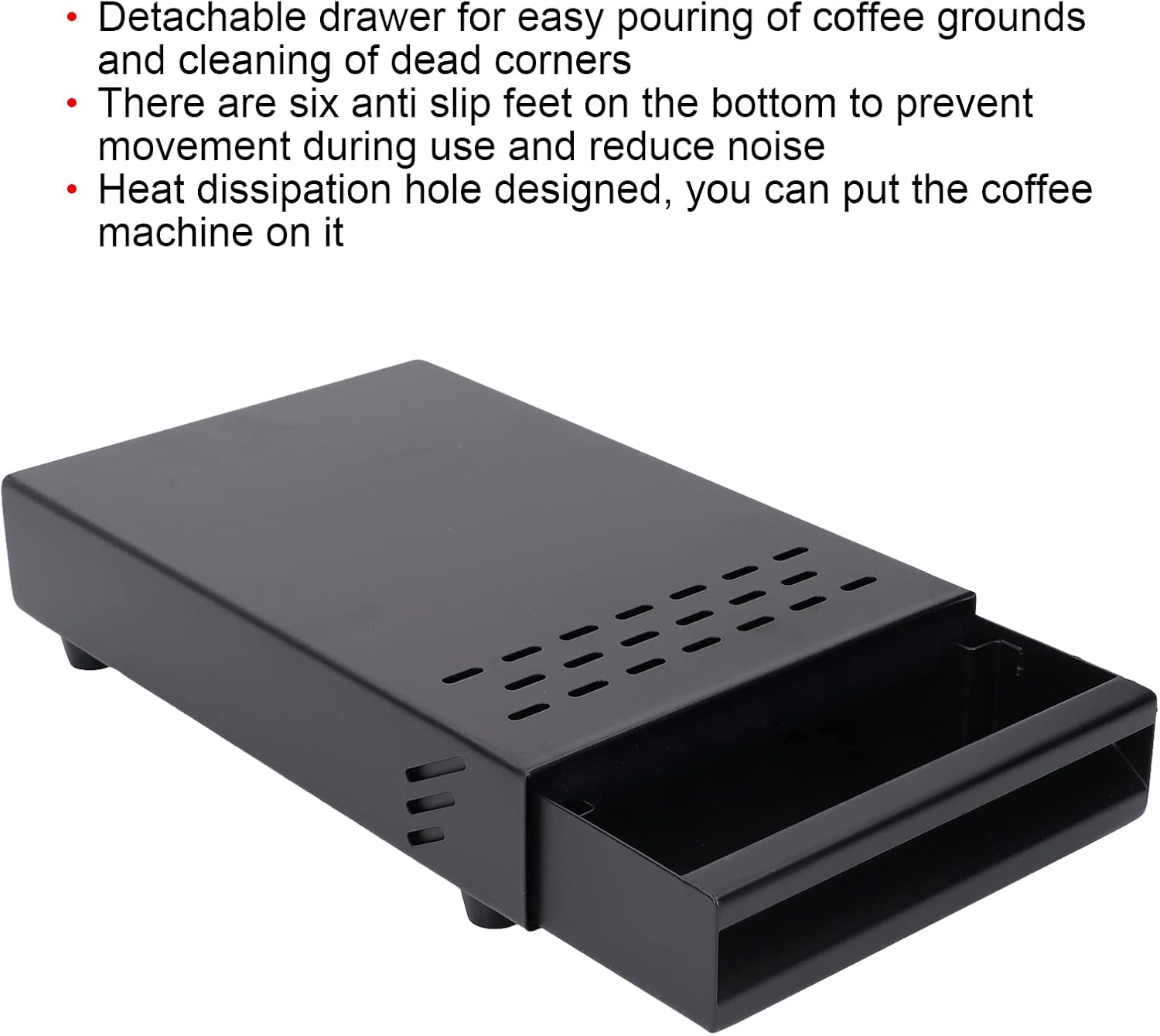 Stainless Steel Coffee Knock Box Drawer With Non Slip Feet, Rubber Lever Coffee Machine Drawer For Household Shop Knockbox With Drawer Coffee Knockout Drawer(Black)