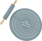 Large Silicone Rolling Pin Pastry Baking Mat Set for Kitchen (Grey)