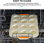 Silicone Muffin Pan,12 Cups Muffin Baking Pan with Handle Reusable Cupcake Baking Pan for Roasting Homemade Muffins, Cupcakes and Egg Bites(COLOR:Beige)