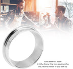 57.5MM Espresso Dosing Funnel, 304 Stainless Steel Coffee Dosing Ring Catcher Ring, Universal Coffee Dosing Ring Replacement for Home Coffee Machine Tools(Silver)