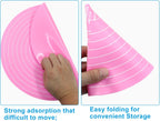 Hitefu 12 Inch Round Silicone Cake Mat, Silicone Baking Mat with Measurement for Cake Turntable & Rolling Dough (Pink)