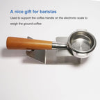 Coffee Portafilter Holder Sturdy Coffee Tamper Holder Stand, Bottomless Single Double Spout Coffee Tamper Holder Support Rack Silver for 51mm 53mm 54mm 58mm Espresso Portafilter