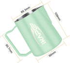 IKAPE Espresso Milk Pitcher, Espresso Steaming Pitcher with Sharp Spout for Espresso Barista Tool, 20.3 oz / 600ml Milk Frothing Jug (Light Green)