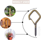 100 PCS Bronze Eye Screw Hooks for Hanging Heavy Duty with Safety Buckle.Metal Ceiling Hooks for Hanging Plants Cup Wind Chime Bird Feeders Patio Lights at Indoor&Outdoor