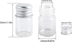 MaxMau Mini Glass Bottles with Screw Caps 5ml 24 Sets Aluminum Top Metal Lids 5 Milliliter Tiny Vials Small Jars DIY Storage Art Craft Decor