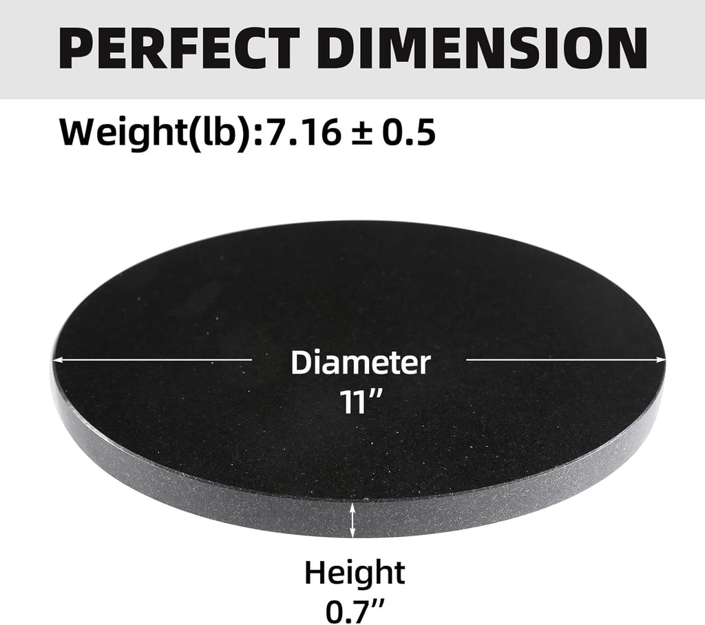 Koville African Natural Marble Cutting Board for Kitchen, 11inch Round Hand Crafted Marble Slab for Cheese, Charcuterie, Pastry Board - Wedding Gift, House Warming Gift(Zimbabwe Black)