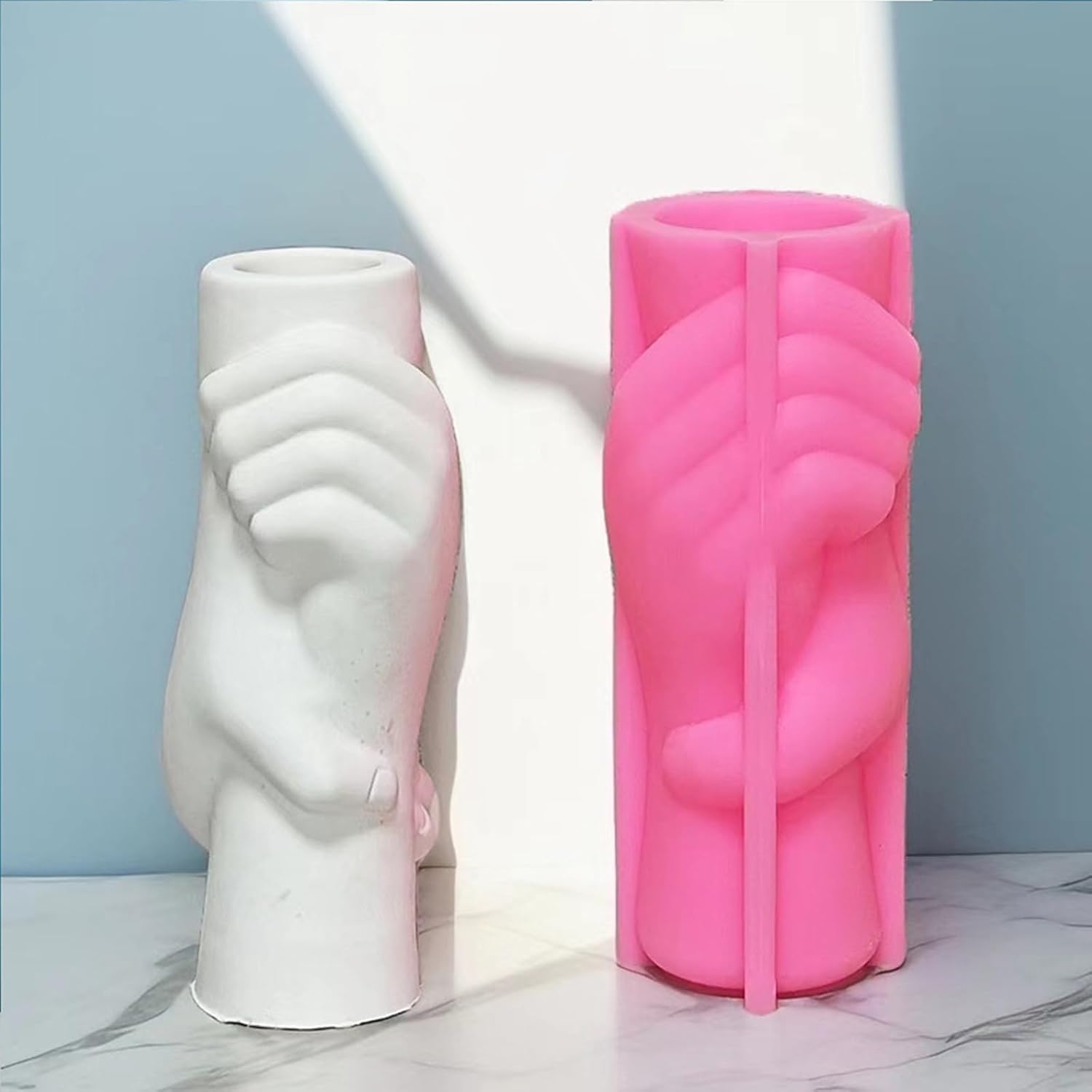 Hand in Hand Vase Cement Clay Mold Plaster Flower Pot Silicone Mold Concrete Succulent Flowerpot Pen Holder Epoxy Resin Mold