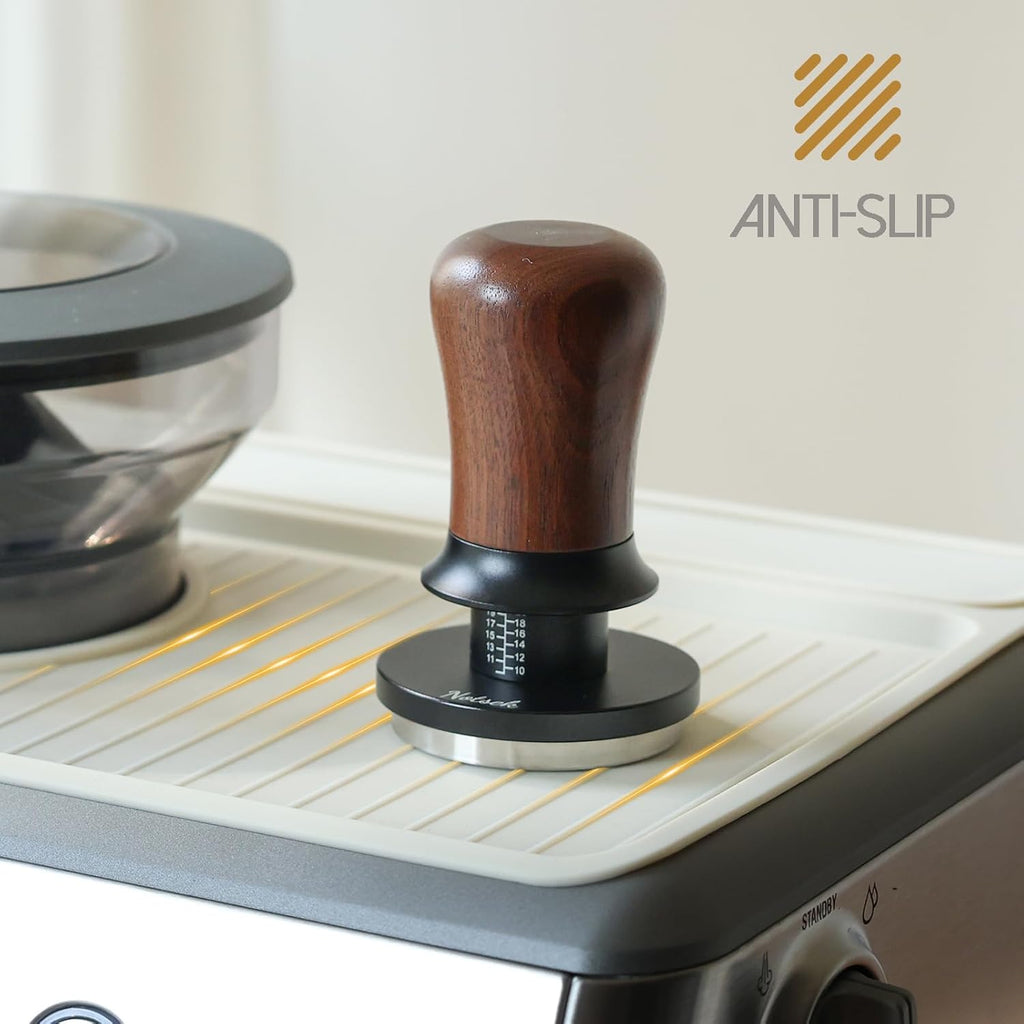 NOTSEK Tamping Mat for Breville 870/880, Silicone Top Mat for Breville Espresso Machine Accessories, Prevent Scratching, Beige