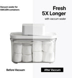 VAKUEN Premium Airtight Food Storage Containers, Mini 9P/SET include Vacuum Sealer, Smart One-Click Seal Lid, No Hinges, 100% Leak Proof, BPA-FREE, Dishwasher, Freezer & Microwave Safe