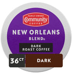 Community Coffee New Orleans Blend 36 Count Coffee Pods, Special Dark Roast, Compatible with Keurig 2.0 K-Cup Brewers, 12 Count (Pack of 3)